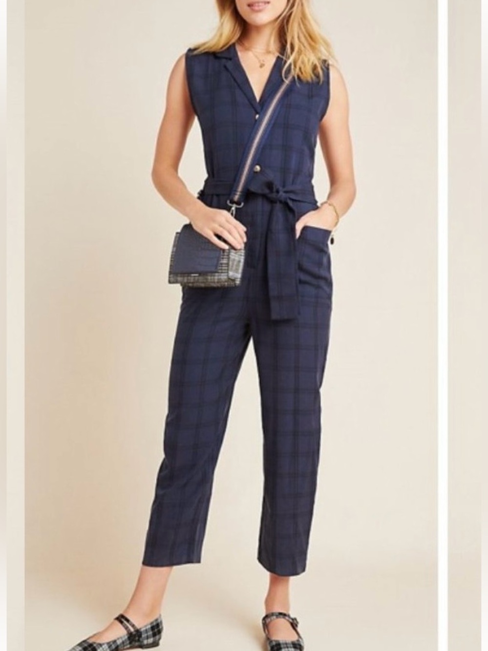 Anthropologie Brielle Plaid Jumpsuit - Picture 2 of 11